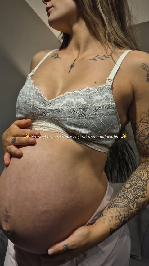 Instagram post by @fitwith_hollyjo for MORROW+MINT. Caption reads: @morrowandmint nursing bras have been an absolute....