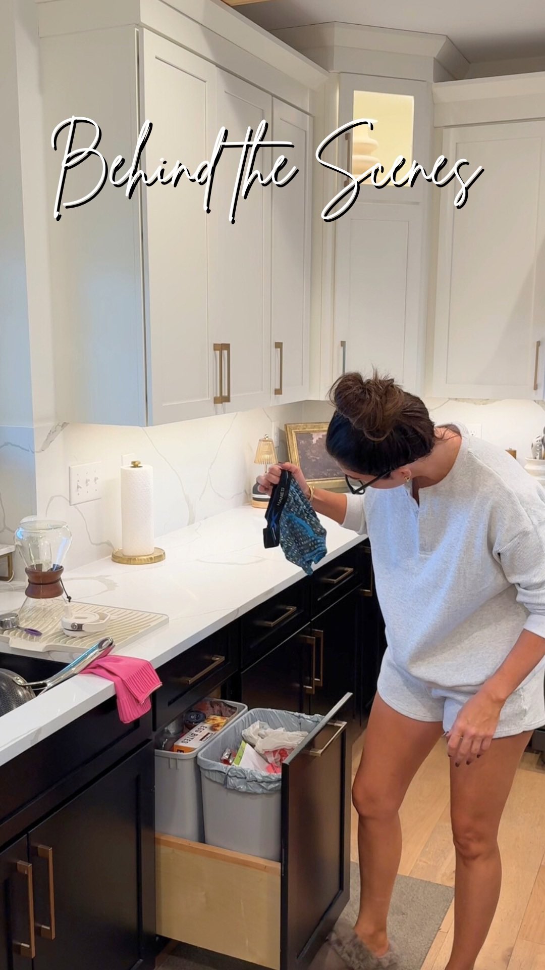 Instagram post by @hey.heather.ray for Fanatics. Caption reads: Six piles of laundry, a workout I didn’t want to....