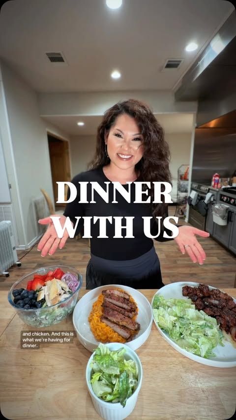 Instagram post by @ericasherwood_ for Taylor Farms. Caption reads: Dinner with us 🤗 #dinnerwithme #dinnerideas....