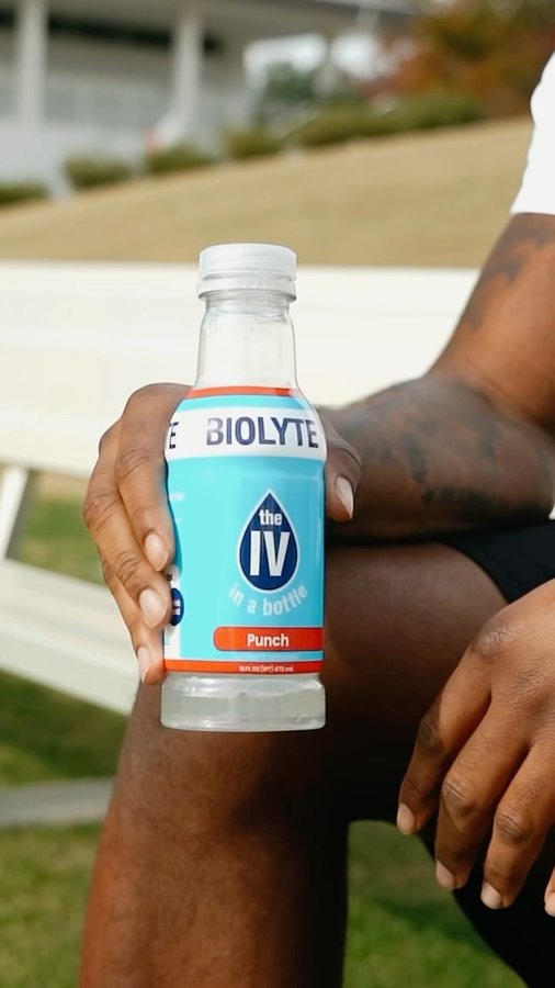 Instagram post by @raylenwilson for BIOLYTE. Caption reads: Staying on top of your game as a Division-I....