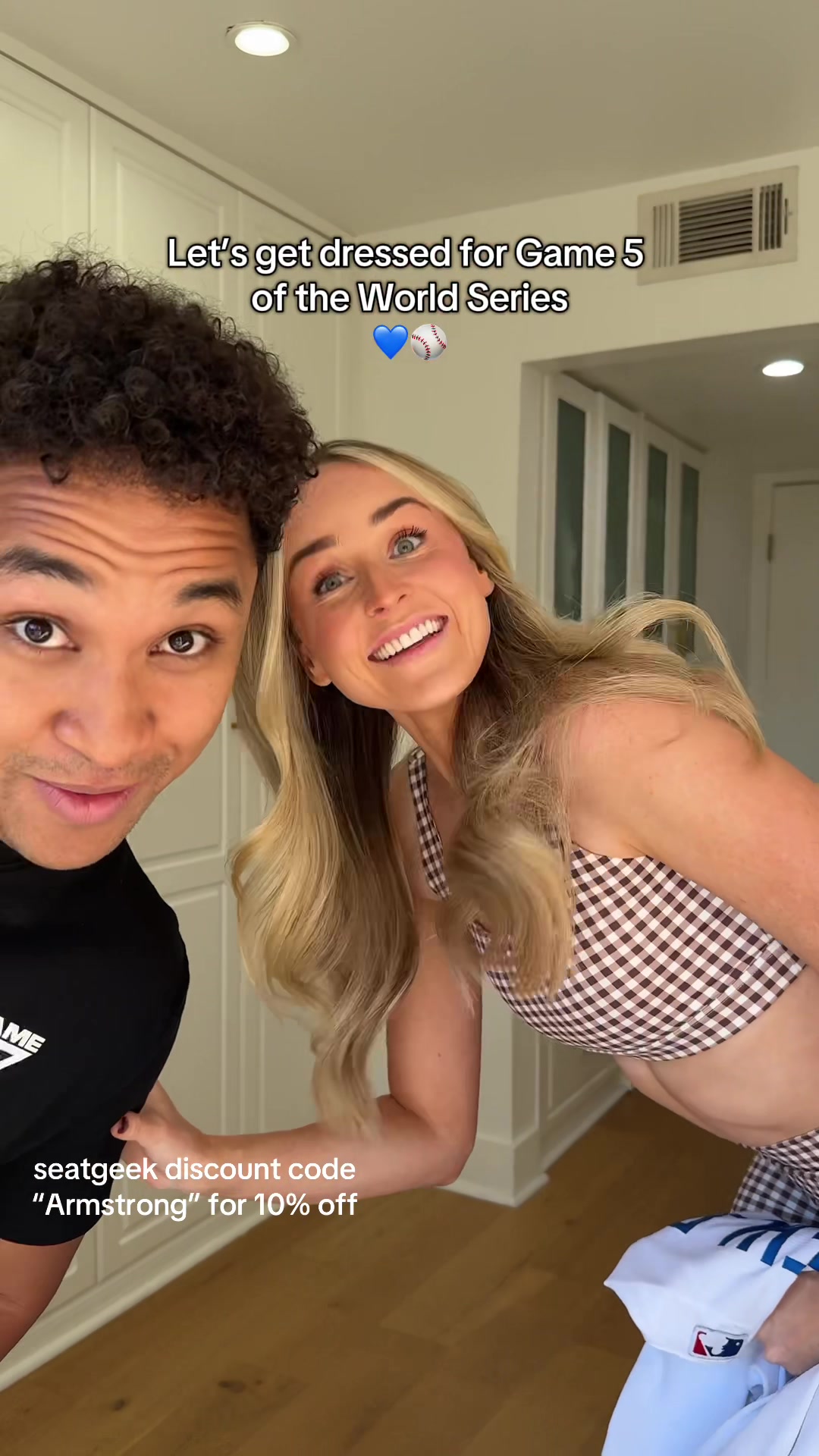 TikTok post by @bryleearmstrong_ for SeatGeek. Caption reads: on my way to get a nacho helmet 🏃🏼‍♀️ thx for....