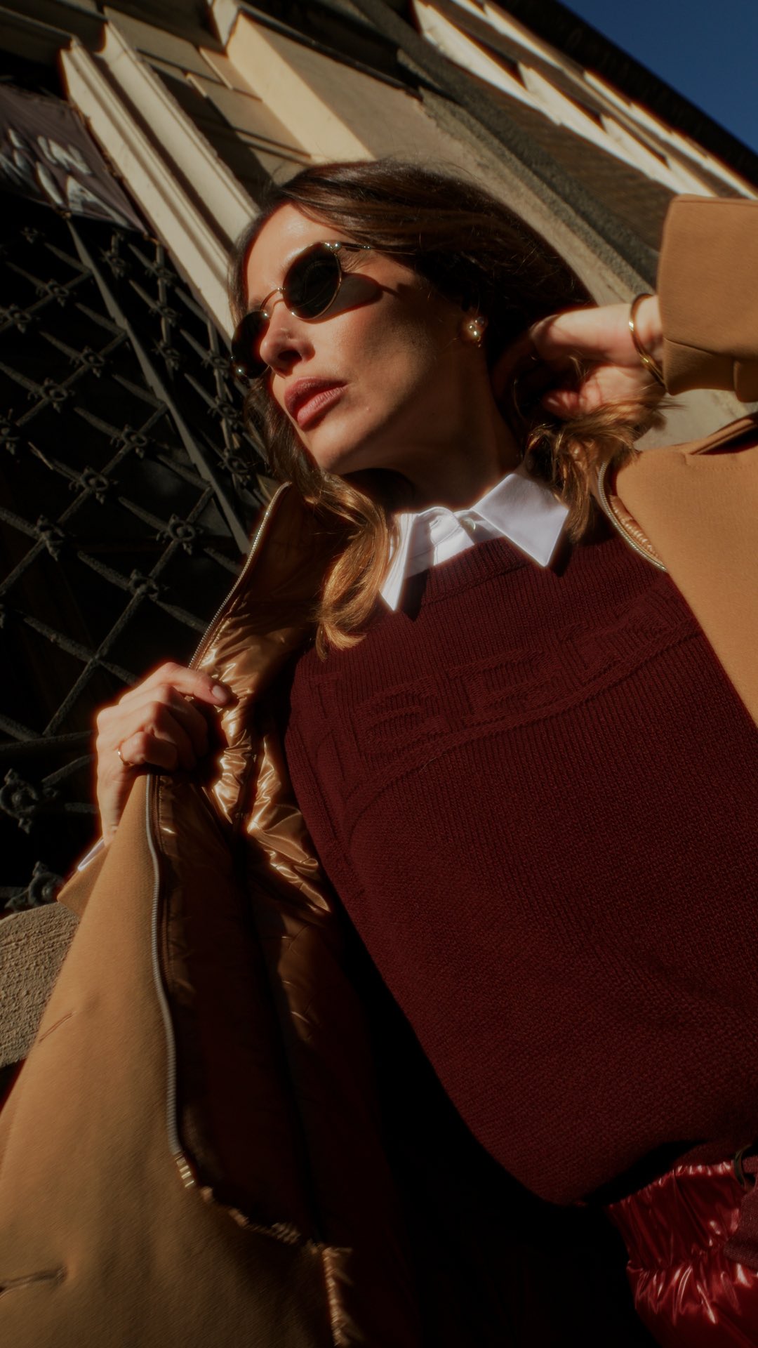 Instagram post by @ludosauer for Herno. Caption reads: How fall in the city looks like 🍂🍁 @herno #Herno....