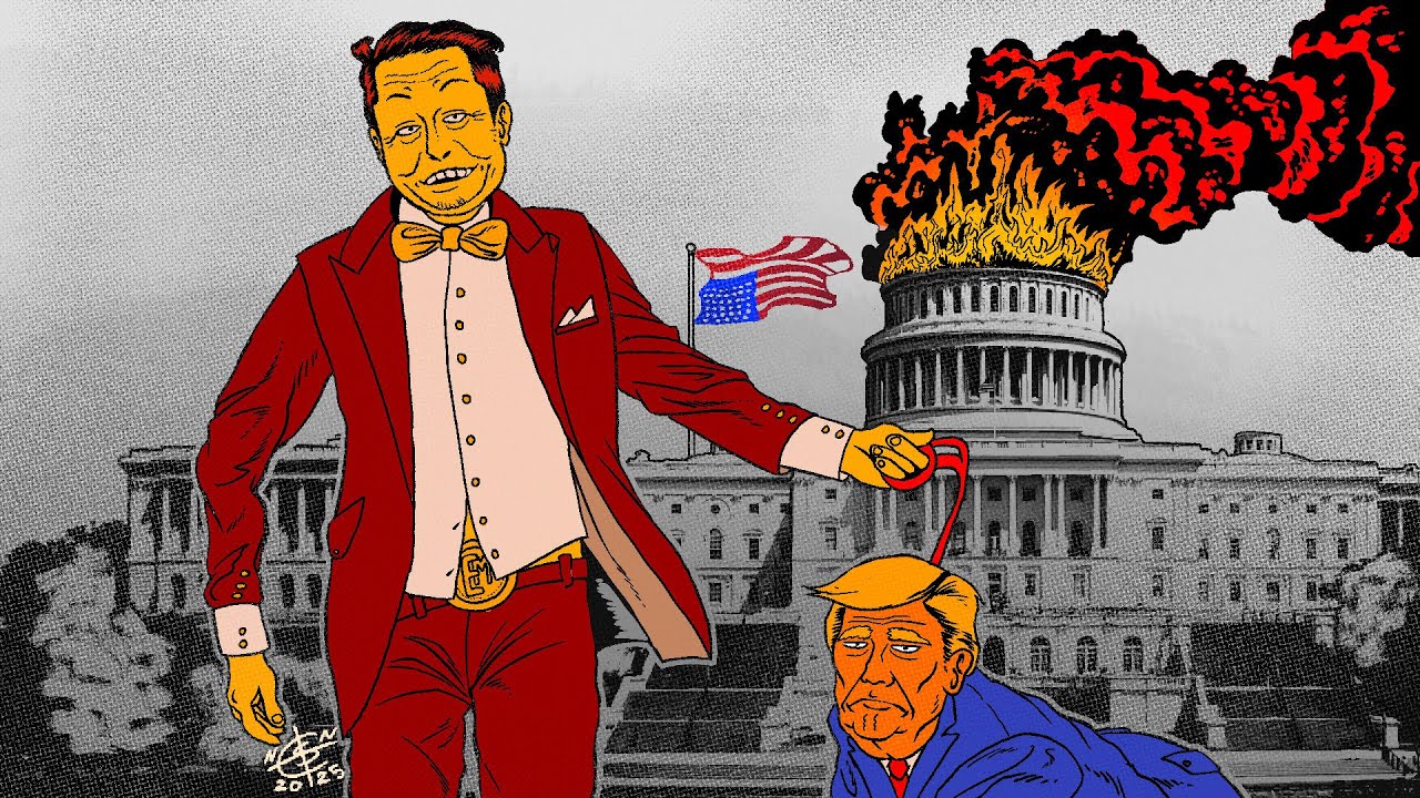 YouTube post by @AdamSomething for Unsplash. Caption reads: How Elon Musk Became President.