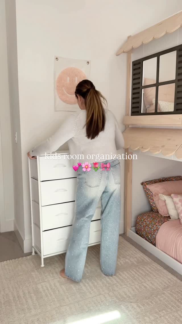 Instagram post by @nicholepaclibar for SONGMICS HOME. Caption reads: Kids organization ✨ comment “SHOP“ to be sent a DM....