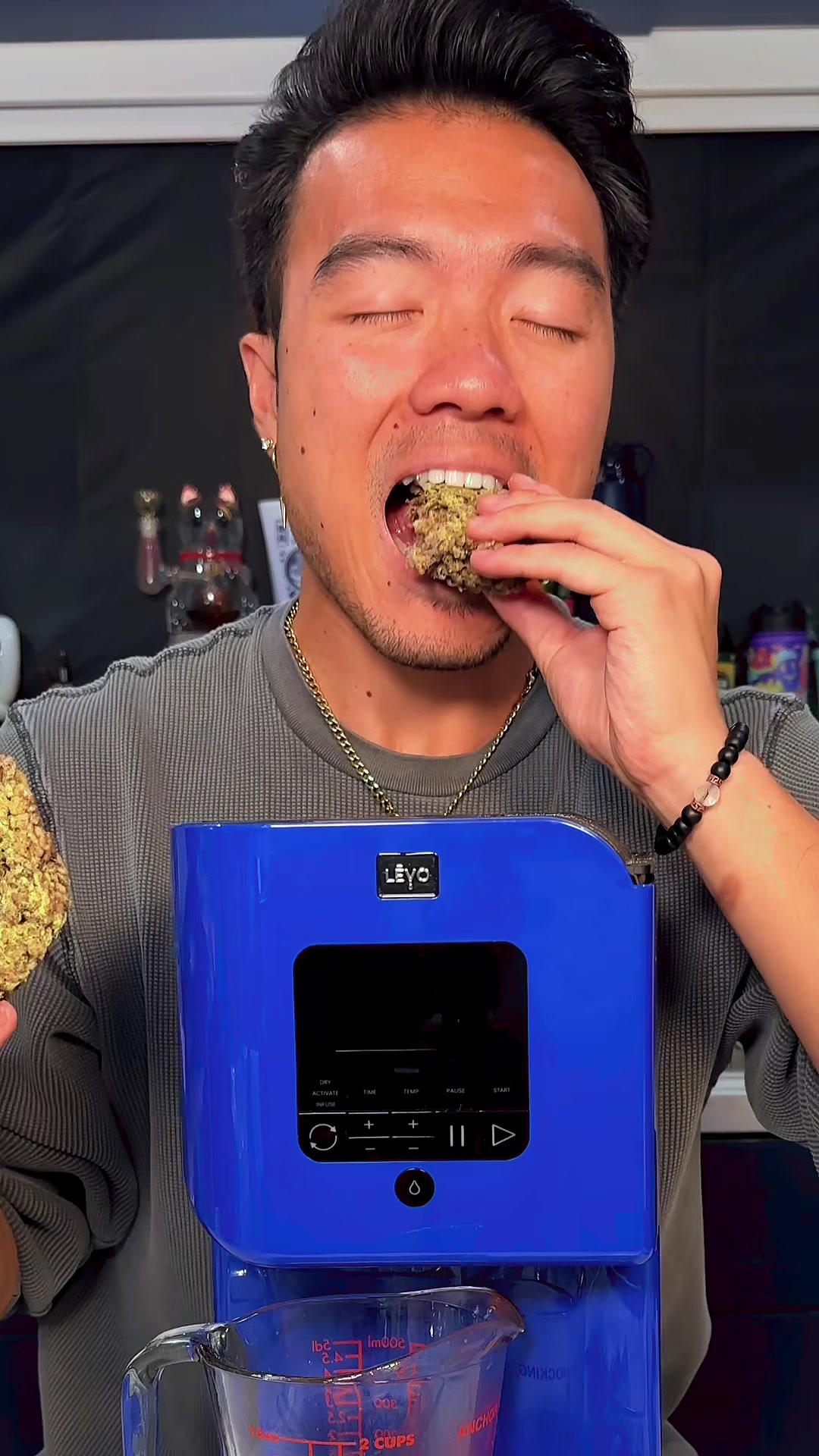 TikTok post by @vibewithchu for LĒVO. Caption reads: [...] by far the BEST Krispie treats yet! @LĒVO....