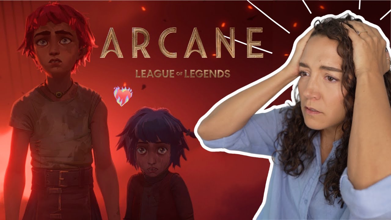 YouTube post by @AlaynaJoyOfficial for Banish. Caption reads: Lesbian Reacts To ARCANE For The First Time.