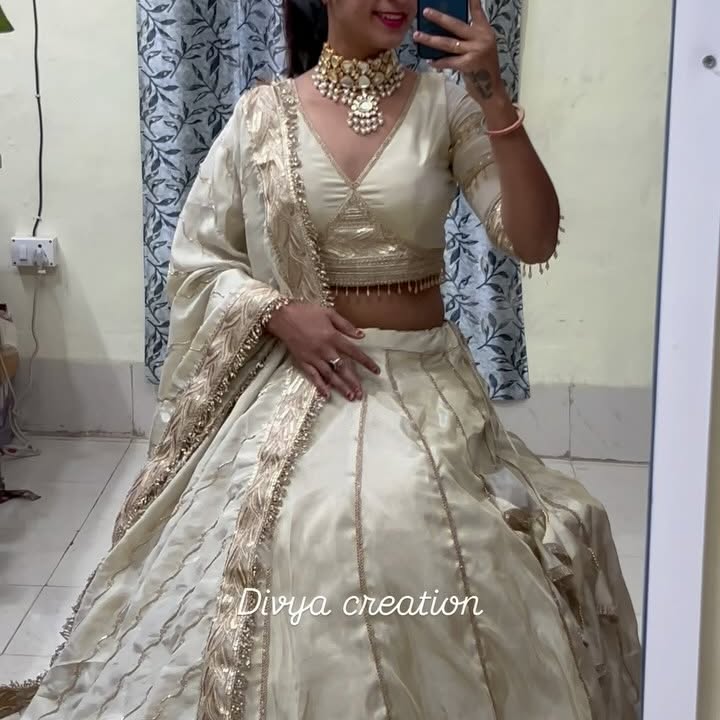 Instagram post by @divya__creation__ for Sabyasachi. Caption reads: The sabyasachi golden lehnga ❤️💕💕💕

Inspired by....