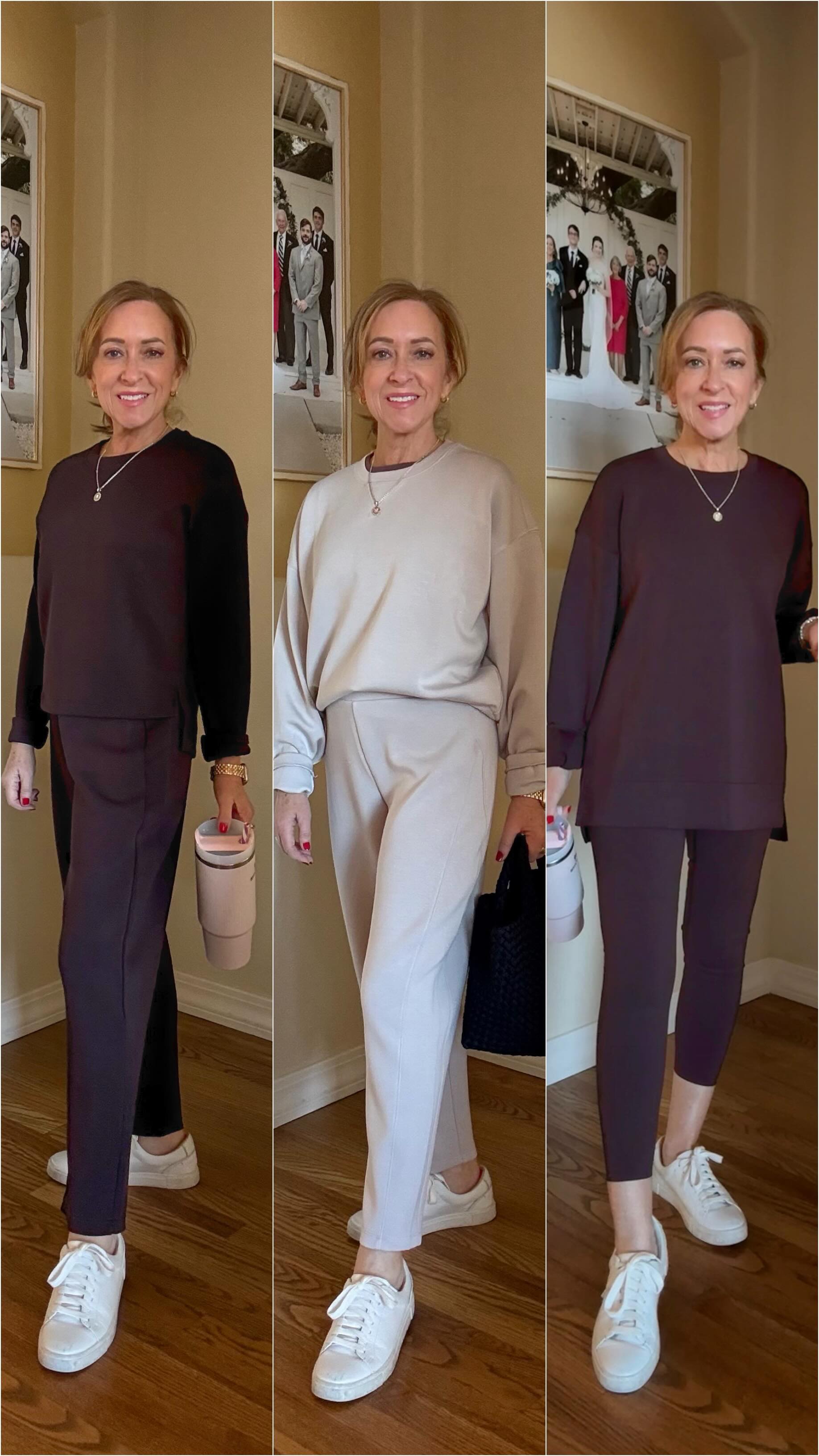 Instagram post by @poisedpetite for SPANX. Caption reads: If you know, you know — the AirEssentials line is....