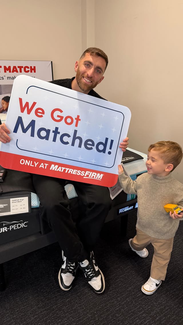 Instagram post by @headdturnerr for Mattress Firm. Caption reads: [...] for the whole Turner crew thanks to....