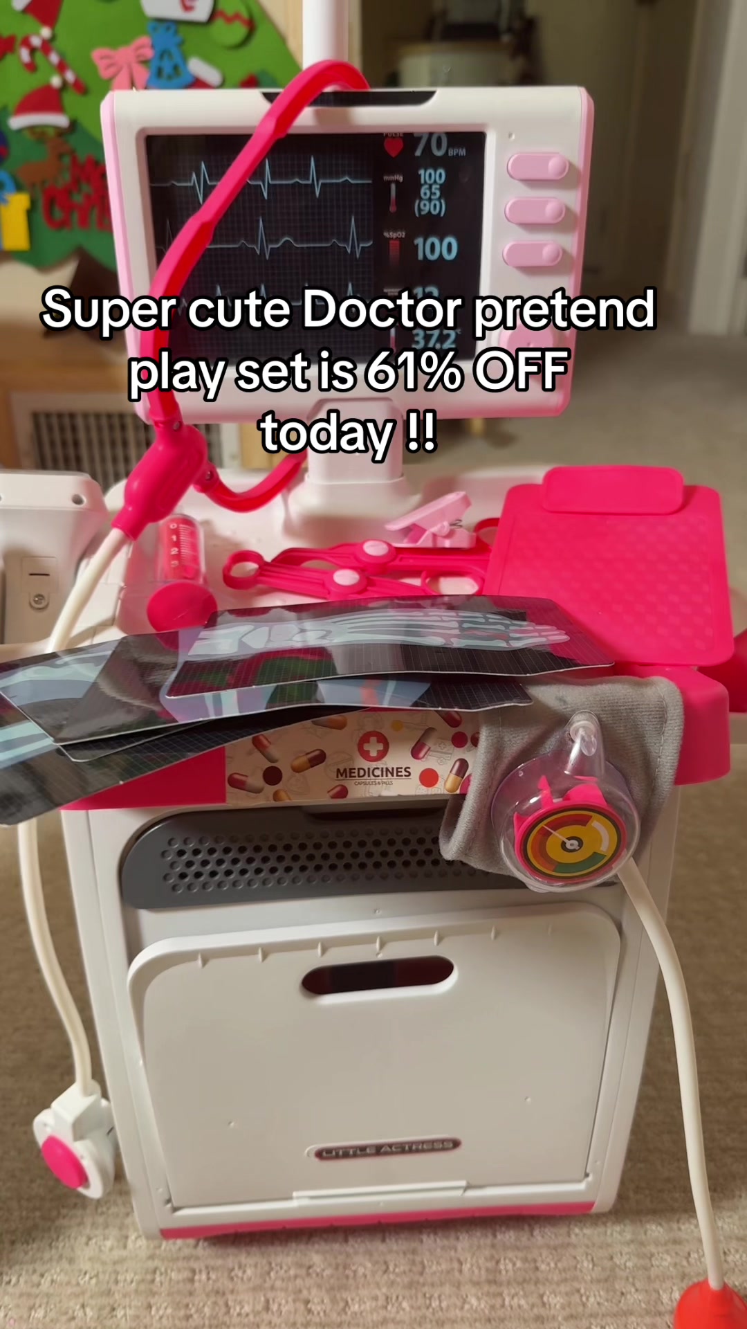 TikTok post by @laurameraki41 for Talgic. Caption reads: [...] #pretendplay #doctorskit @Talgictoy Land.