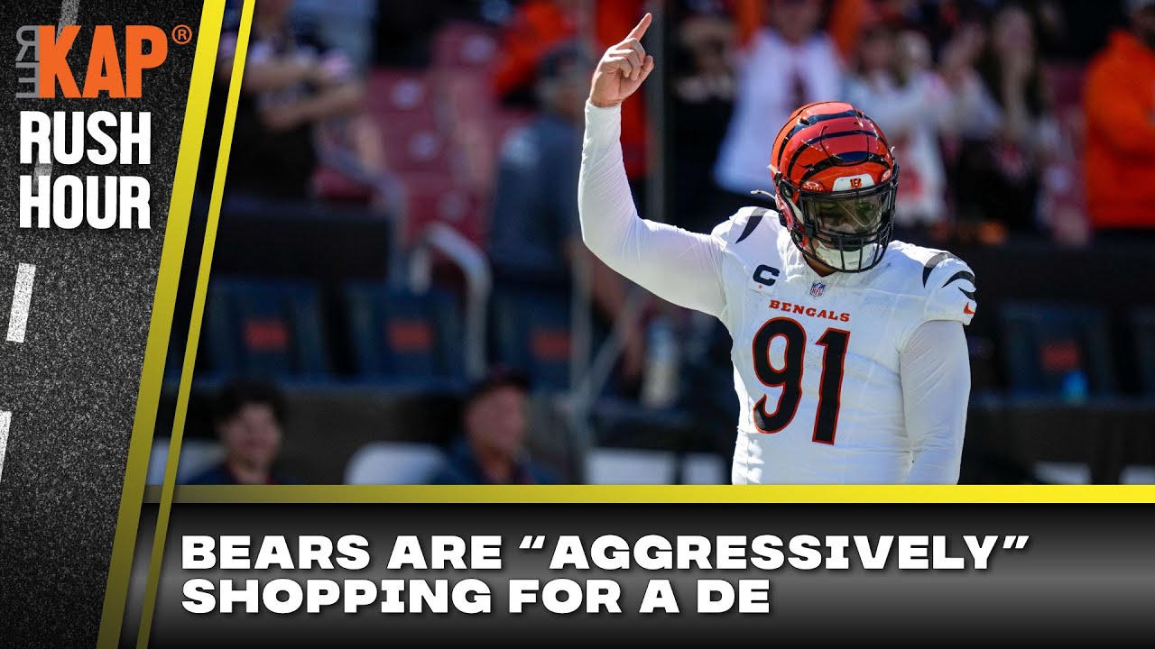 YouTube post by @rekapdavidkaplan for Lou Malnati's. Caption reads: REKAP Rush Hour 🚗: Chicago Bears ‘aggressively’....