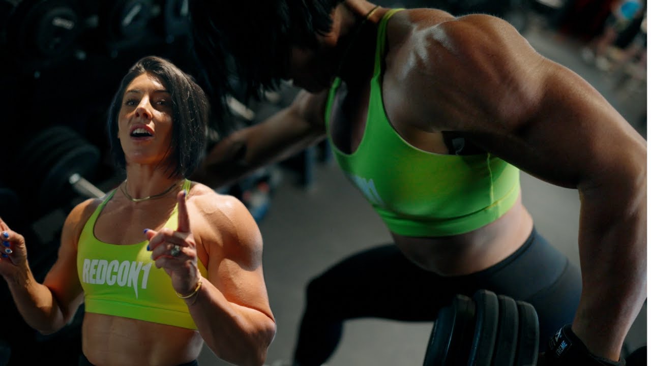 YouTube post by @DanaLinnBailey for REDCON1. Caption reads: HOW IM GETTING A BIGGER BACK! | DLB.