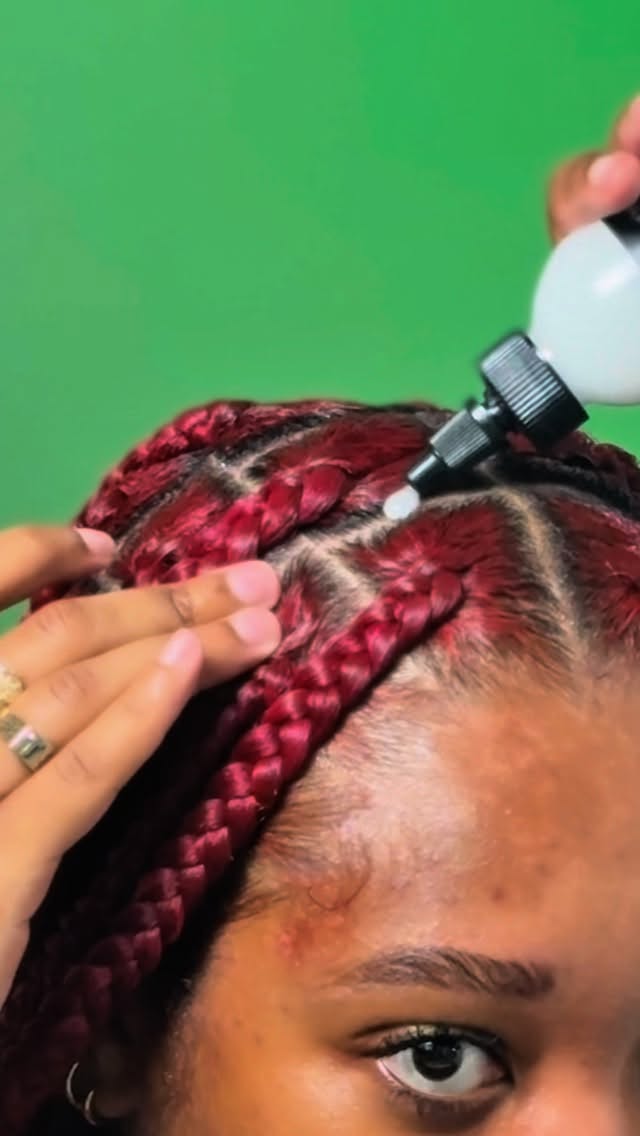 Instagram post by @_kiraforeva for Aunt Jackie's Curls & Coils. Caption reads: Refreshing my scalp using....