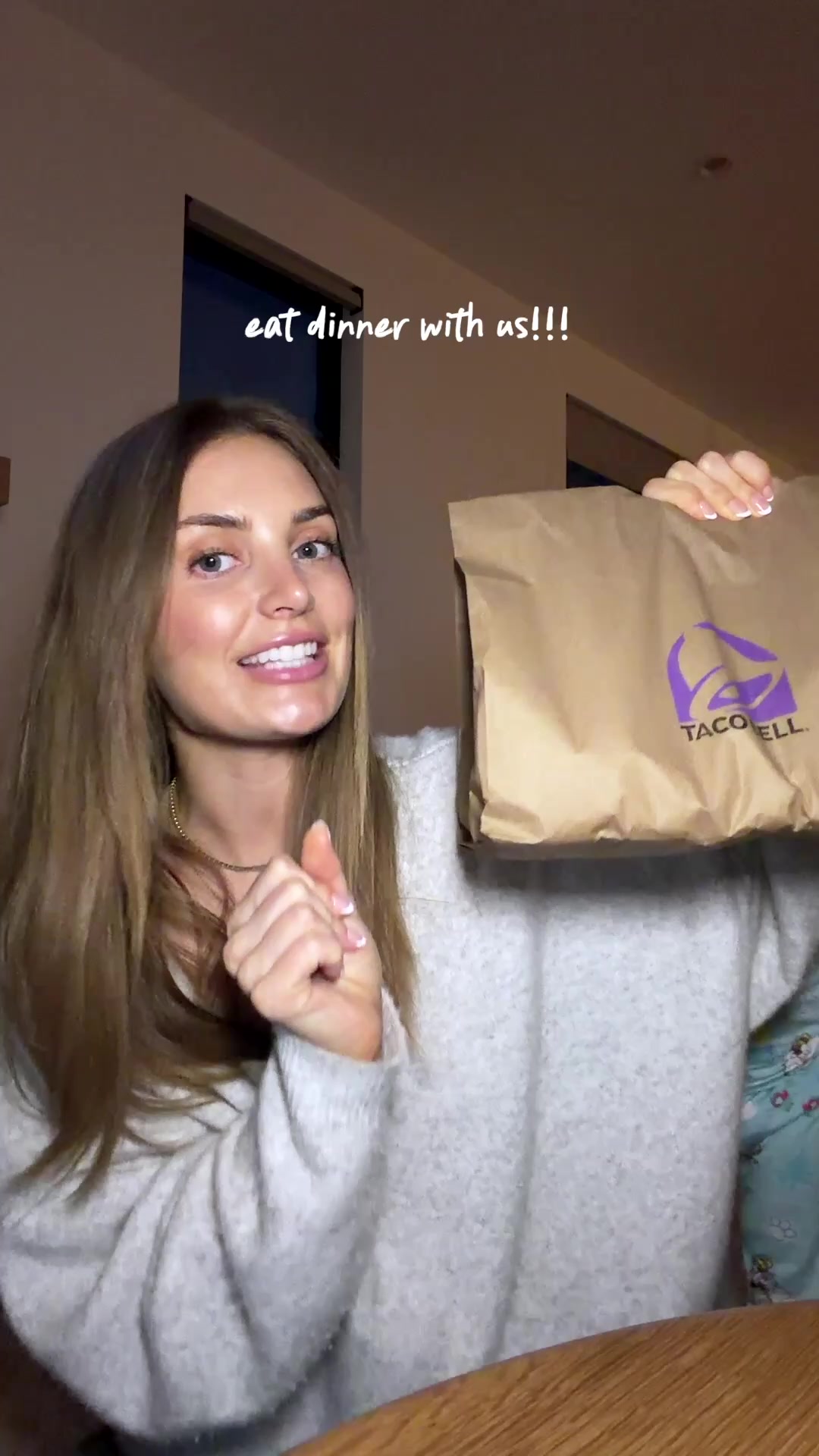 TikTok post by @aspynovard for Taco Bell. Caption reads: another day another @tacobell din din 🌮🫶🏼....
