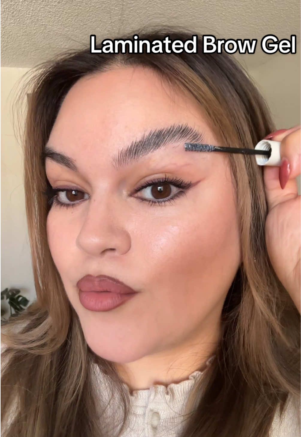 TikTok post by @julesbbeauty for Palladio Beauty. Caption reads: Palladio Brow Laminating Gel😍🙌🏼 Available in....