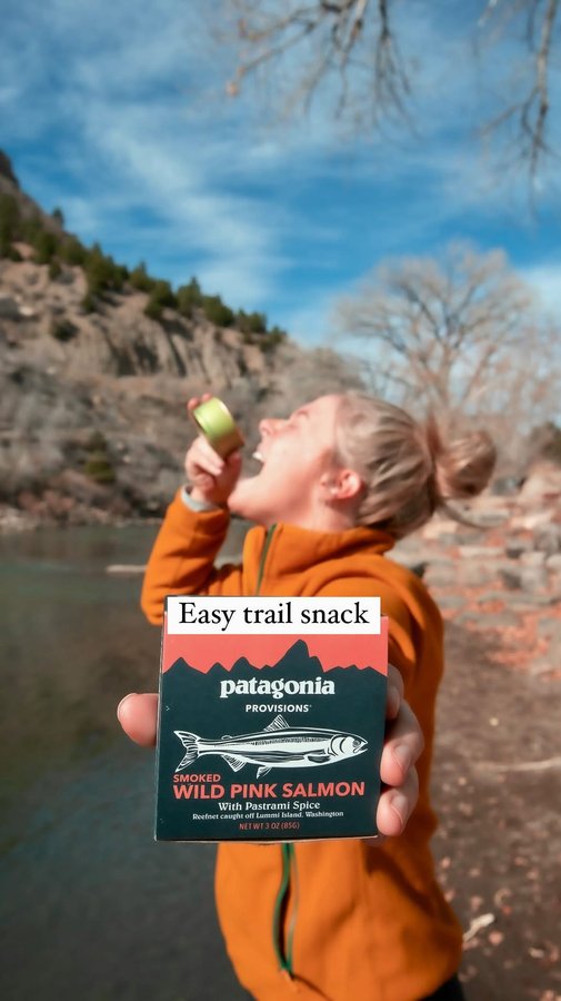 Instagram post by @jaredandkayla for Patagonia Provisions. Caption reads: [...] ✅ Protein-packed snacks (like....