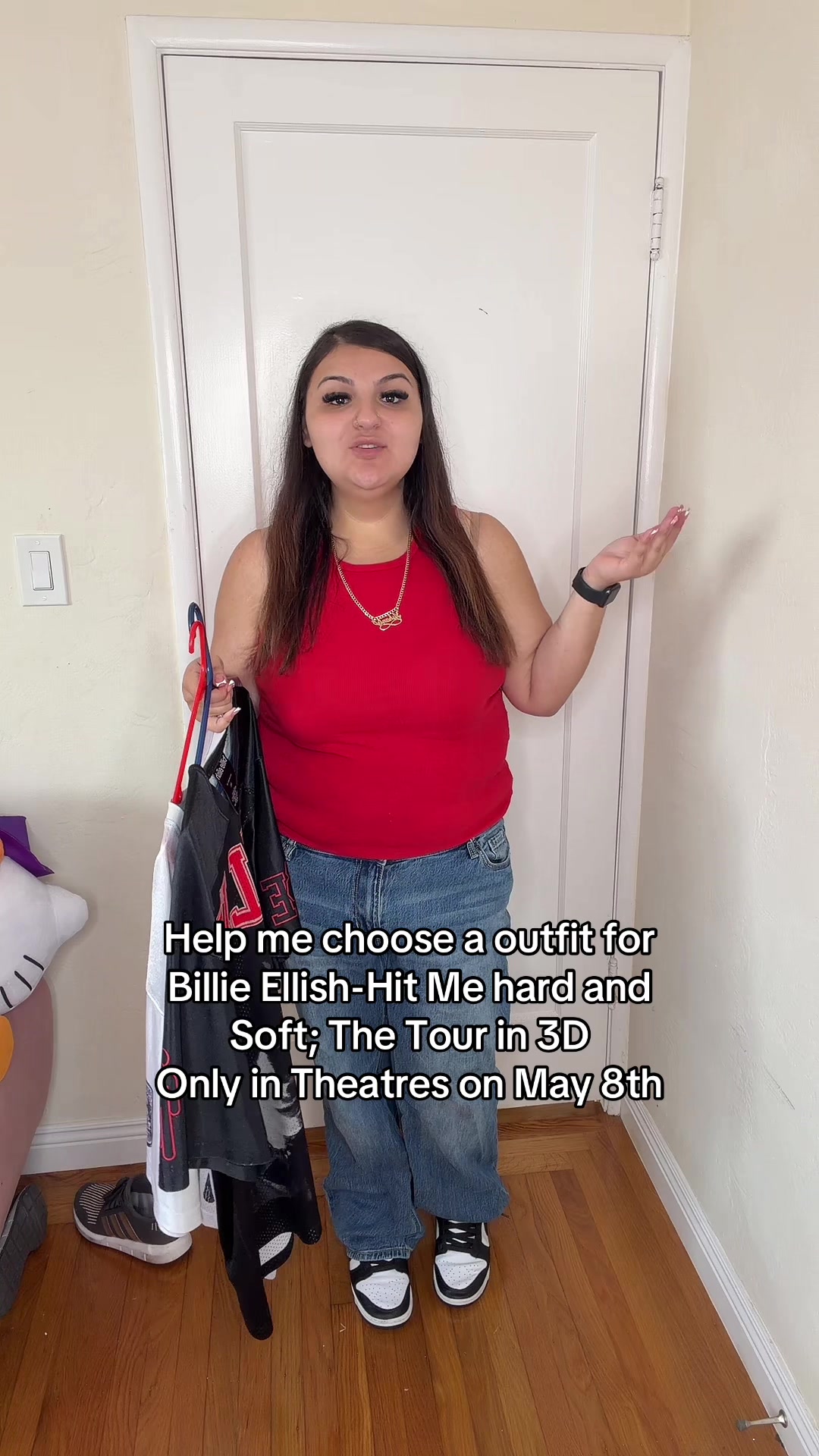 TikTok post by @ashantyy9800 for Hit Me Hard And Soft 3D Movie. Caption reads: Im So excited lmk which shirt you like better....