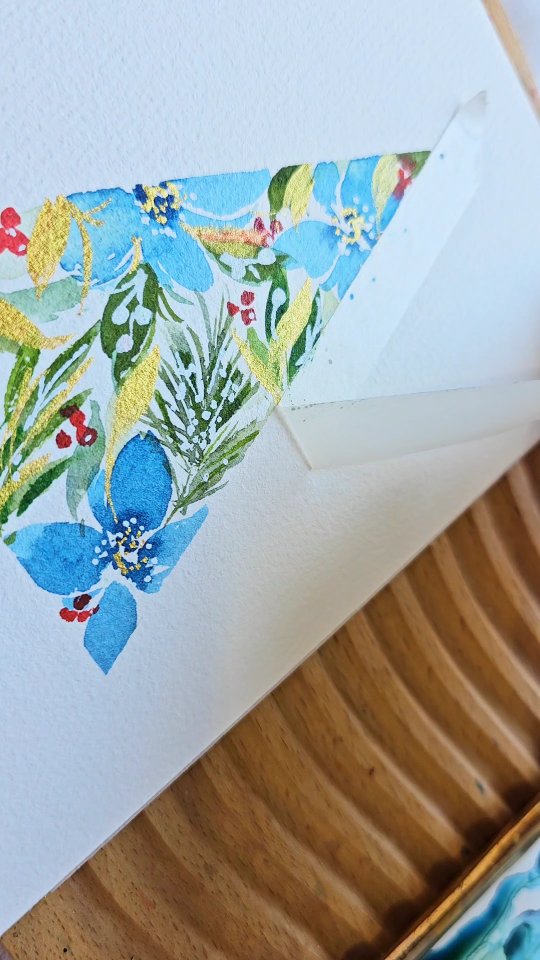 Instagram post by @jolypoa for Skillshare. Caption reads: Floral Christmas Tree✨️🎄 Learn to paint this in....