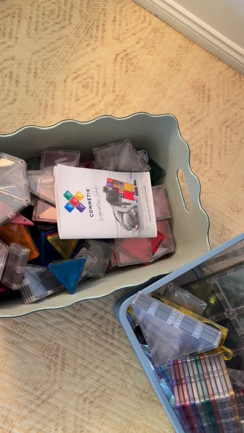 Instagram post by @kate.yourmate for Connetix Tiles. Caption reads: @connetix_tiles getting their own private trolley....