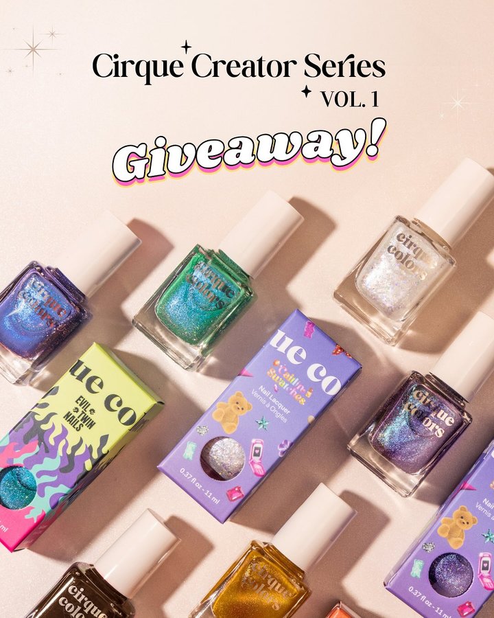 Instagram post by @brushedbyb_ for Cirque Colors. Caption reads: CLOSED ❌ Congrats to @sherrykinslow 🎉 Cirque....