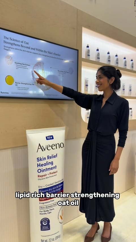 Instagram post by @dermatologysurgeon for Aveeno. Caption reads: #aveenopartner The climate in Denver at the [...].