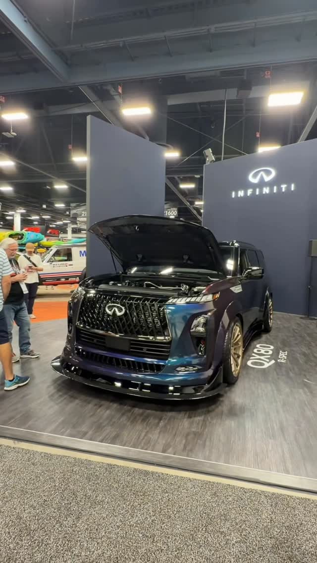 Instagram post by @sixspeedofficial for INFINITI USA. Caption reads: Stanced out full-size SUV is wild 

#cars....