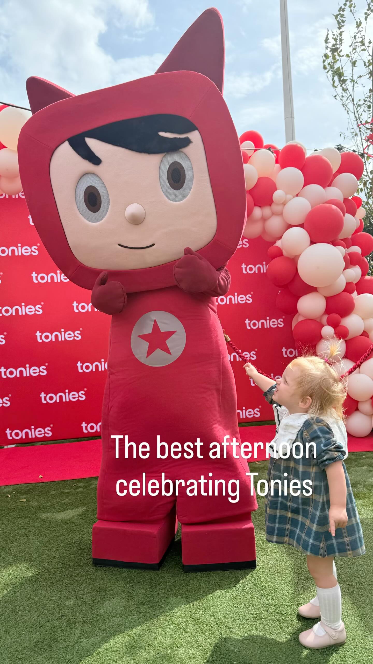 Instagram post by @car.escobar for tonies. Caption reads: We had the best afternoon celebrating the launch....