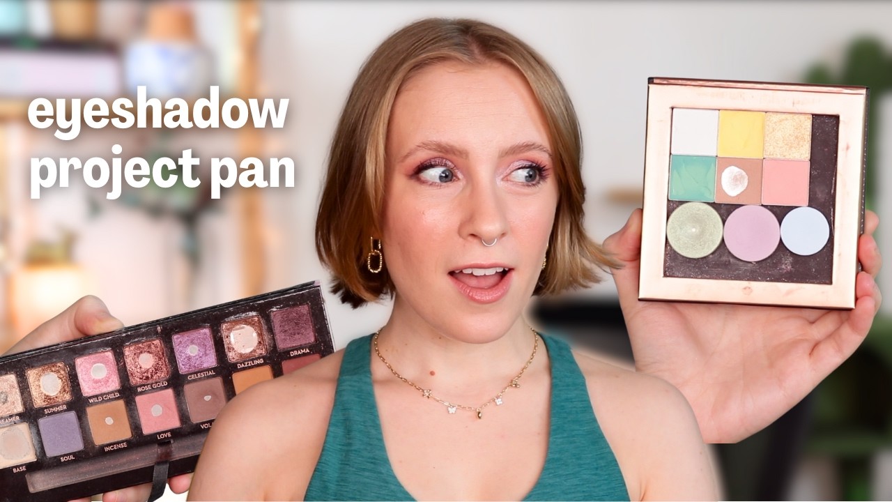 YouTube post by @SarahRoseBeauty for Sigma Beauty. Caption reads: Eyeshadow Project Pan Update: No Pan Left Behind....