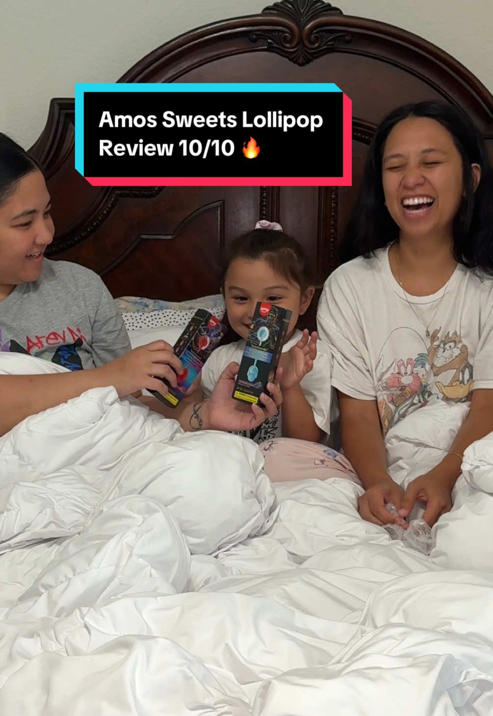 TikTok post by @kitkatvales for Amos Sweets. Caption reads: [...] a game changer 😍😍 we love @Amos Sweets 🔥 ....