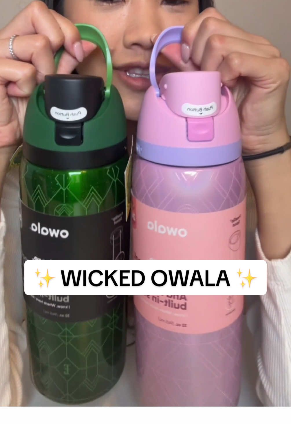 TikTok post by @dailywithcaroline for Owala. Caption reads: Owala NAILED it with the wicked [...].