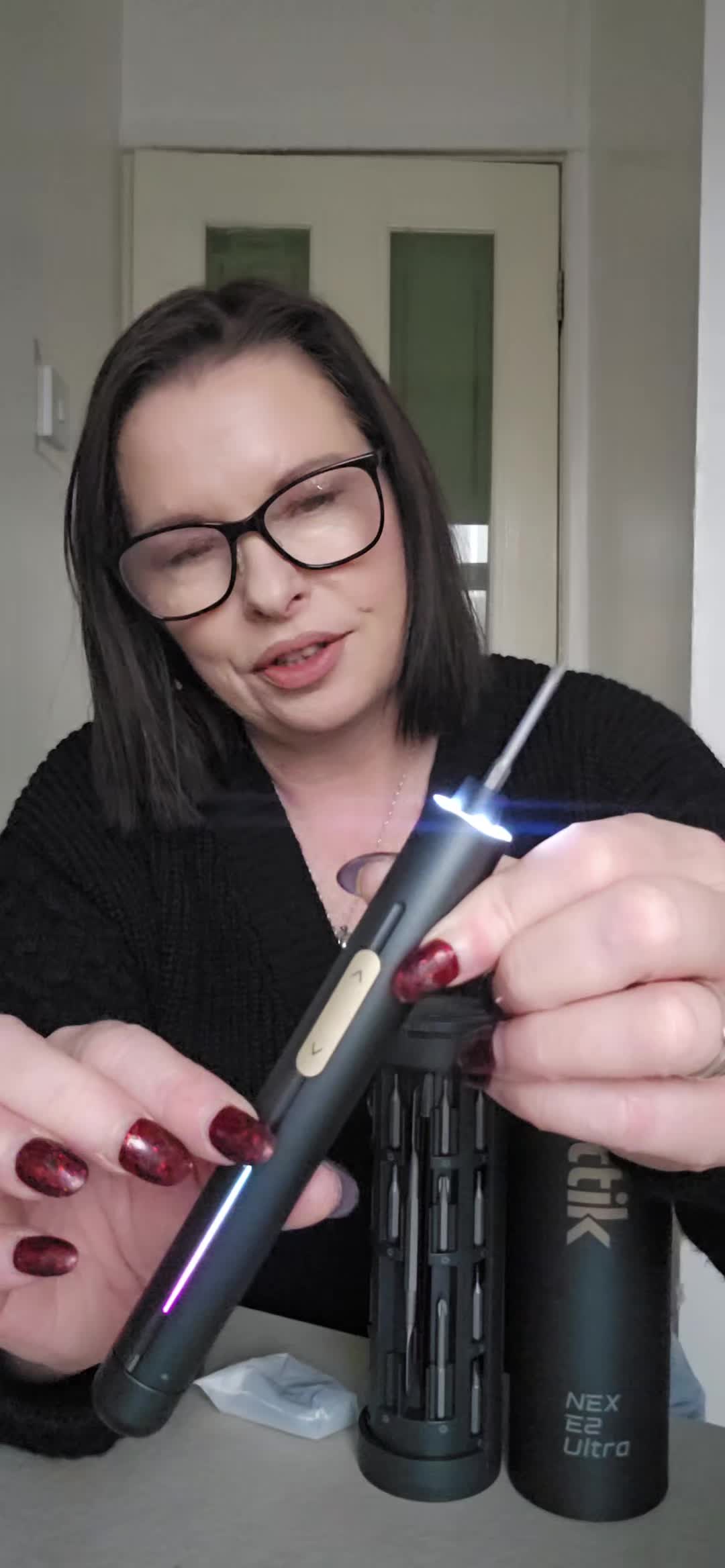 TikTok post by @emmabradshaw30 for Fanttik. Caption reads: fanttik e2 ultra electric precision screwdriver....