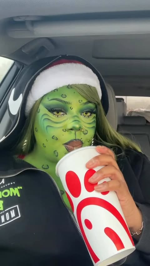 Instagram post by @iamkaylabeauty for Chick-fil-A. Caption reads: The grinch stole my @chickfila order....