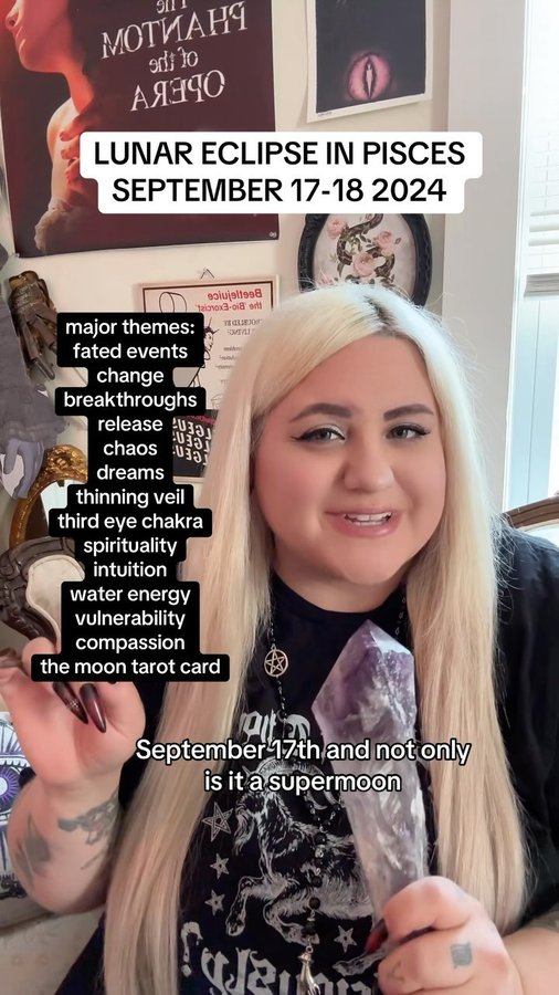 Instagram post by @natashajaderusilko for Astrology.com. Caption reads: SIMPLE RITUALS FOR THE LUNAR ECLIPSE IN PISCES ON....