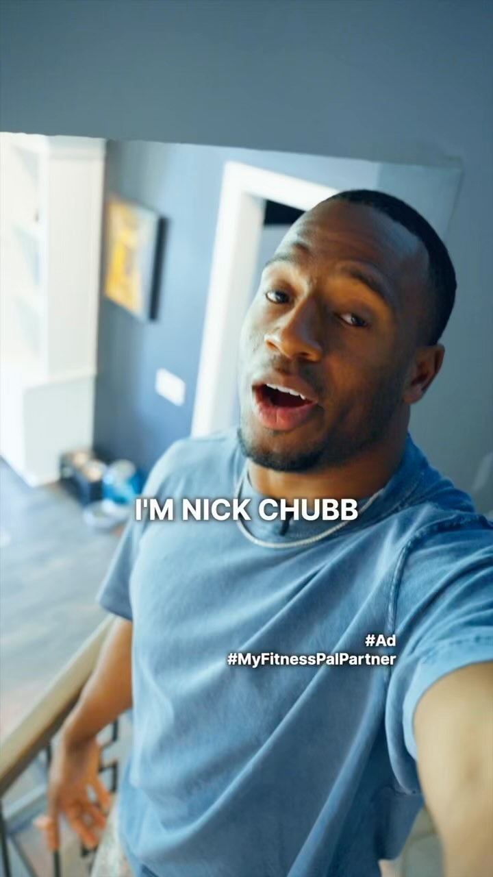 Instagram post by @nchubb27 for MyFitnessPal. Caption reads: You don’t have to be a professional football....