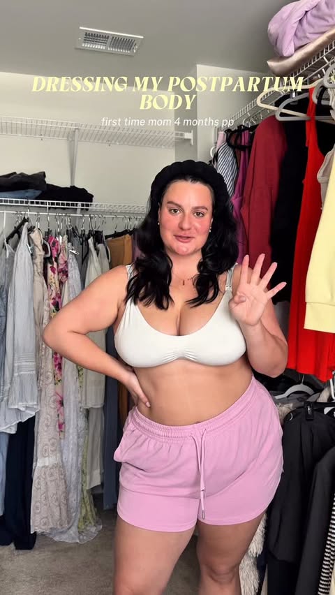 Instagram post by @taylorbosmann for lululemon. Caption reads: get dressed with me as a first time mom 4 months....