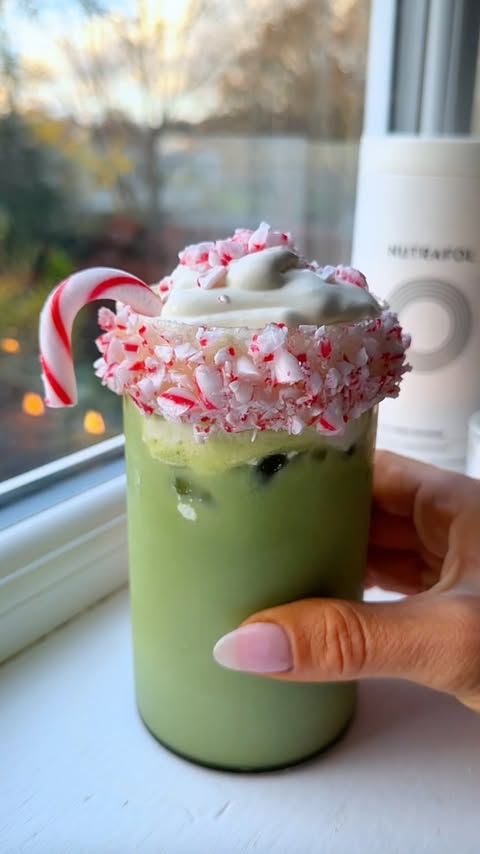 Instagram post by @homecafe_bymills for Nutrafol. Caption reads: A festive sip we’re fully obsessed with. ✨

Creamy....