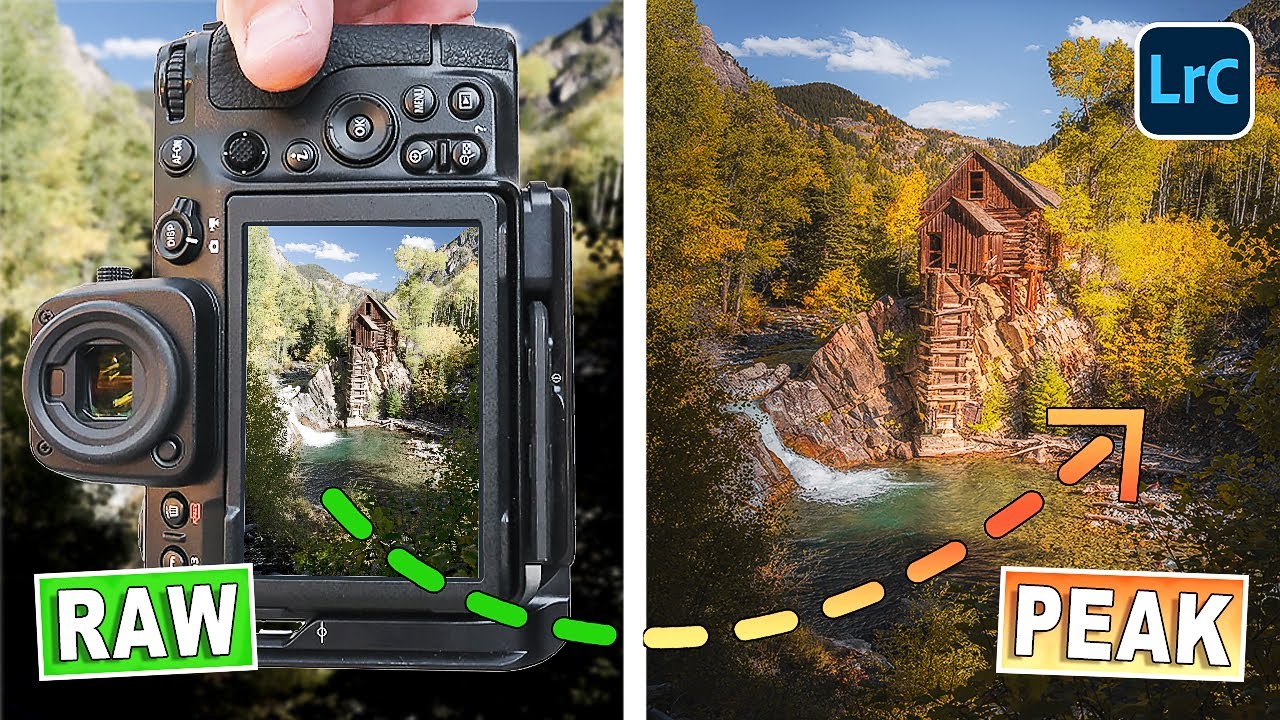 YouTube post by @MarkDenneyPhoto for B&H Photo Video. Caption reads: Lightroom’s Darkest Editing Secret for Stunning....