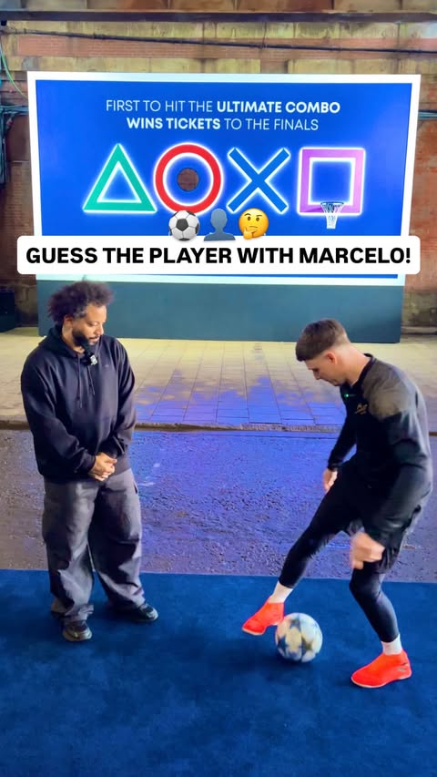 Instagram post by @bnfreestyle for PlayStation. Caption reads: [...] Madrid Legend @marcelotwelve ⚽️👤🇧🇷....