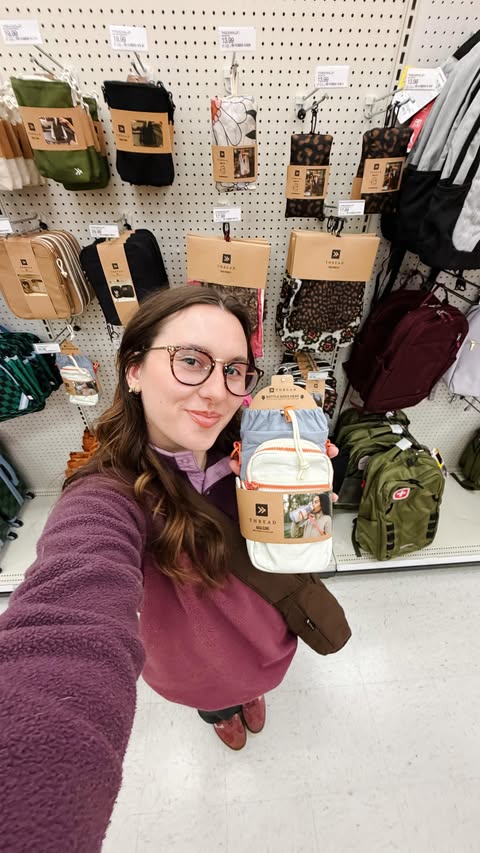 Instagram post by @allthingstarget for Thread Wallets. Caption reads: Run to Target’s Travel section! #threadpartner....