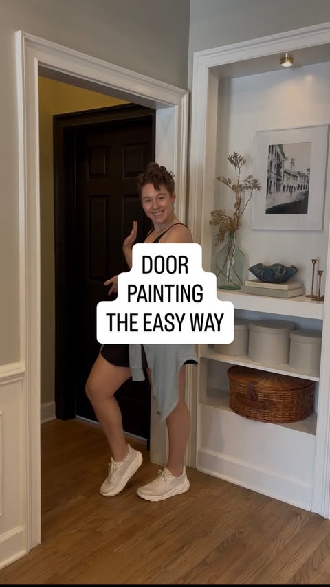 Instagram post by @evergreenrestorations for Wagner SprayTech. Caption reads: Door painting the EASY way with my....