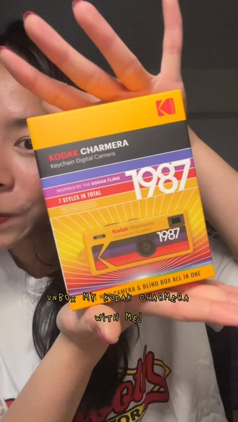 Instagram post by @chlobigail for Kodak. Caption reads: got my hands on the @kodak charmera blind box and....