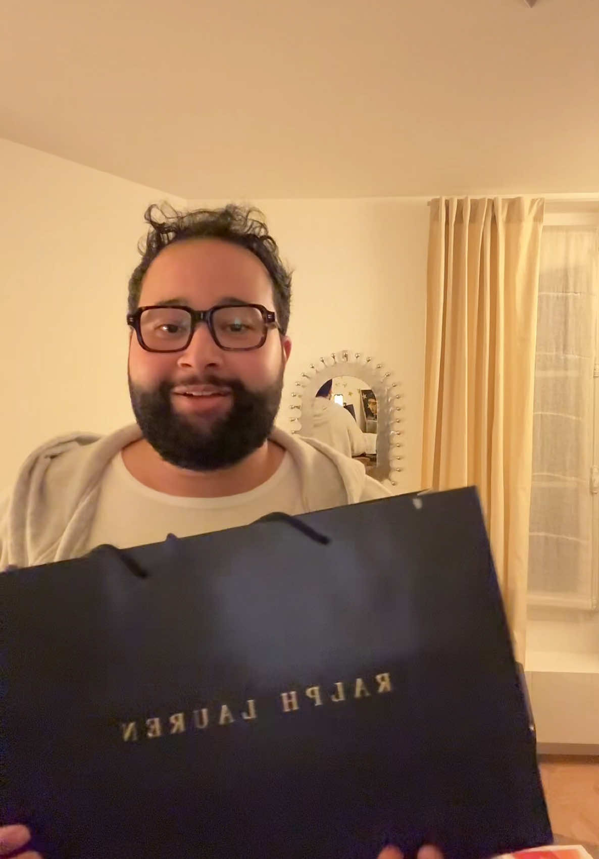 TikTok post by @superlumos for Ralph Lauren. Caption reads: merciii @Ralph Lauren 😘 produits offerts .