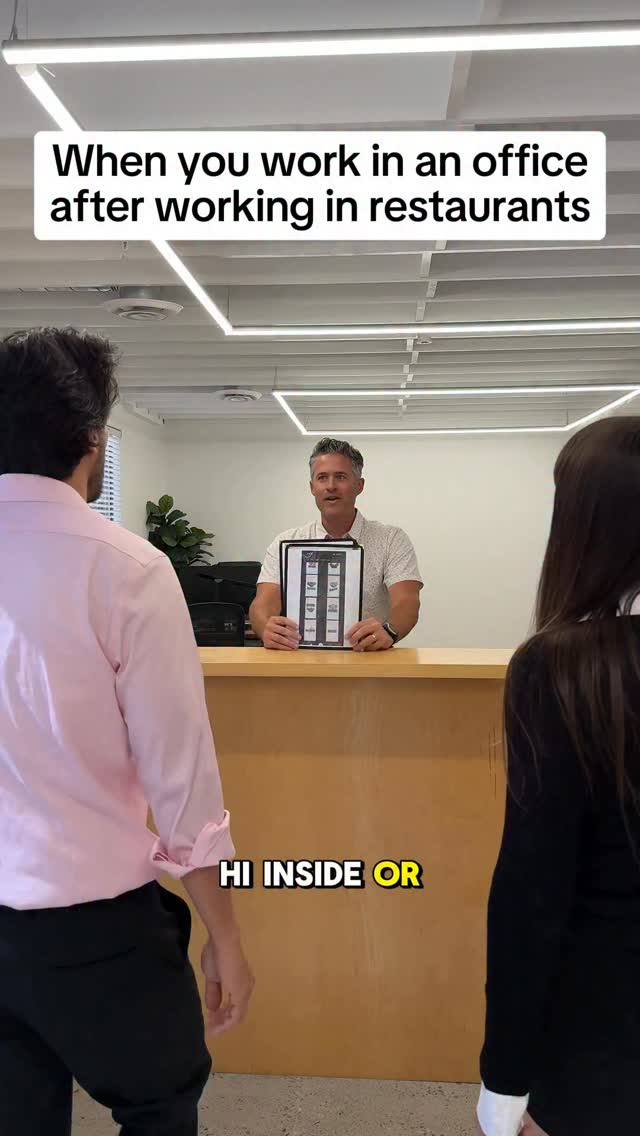 Instagram post by @clickupcomedy for ClickUp. Caption reads: Once a server, always a server....