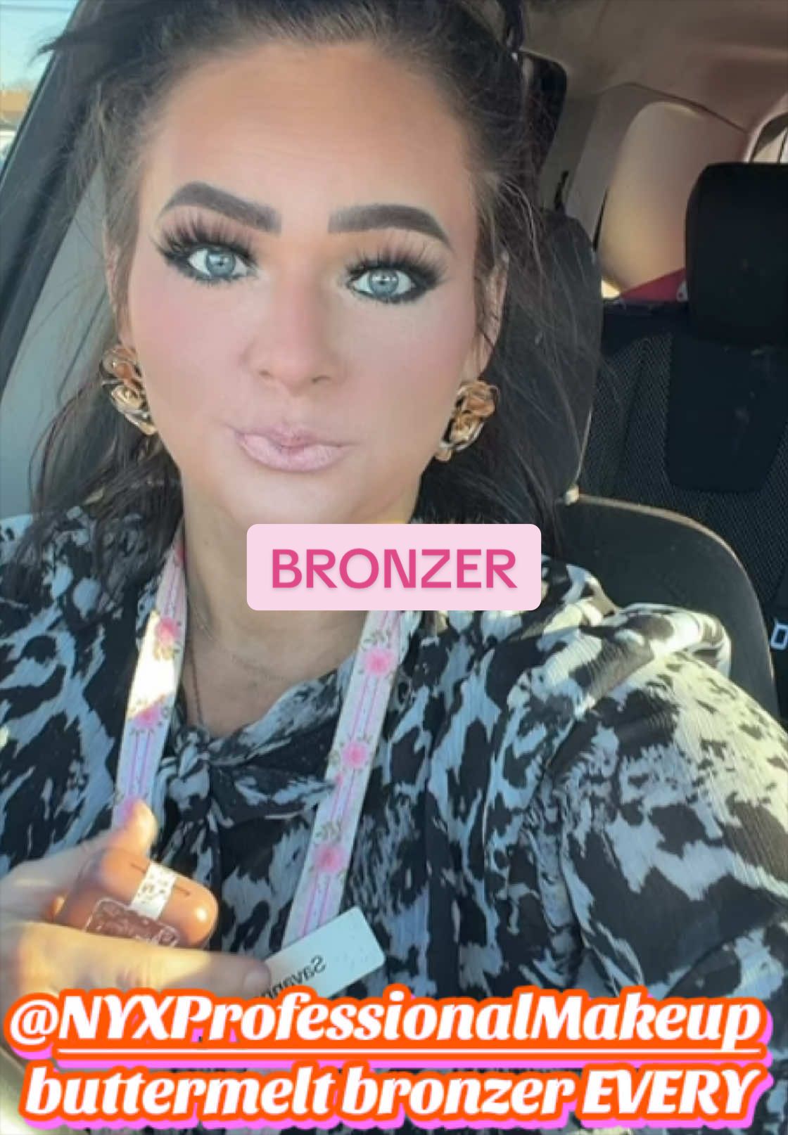 TikTok post by @survivingwithsavanna for NYX Professional Makeup HR. Caption reads: The best bronzer HANDS DOWN!!!!! nothing compares!....