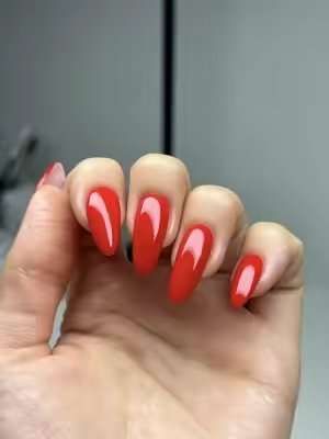 TikTok post by @nailsbysmf for DND Gel. Caption reads: [...] 🍎 Not too orange, not too blue. Using....