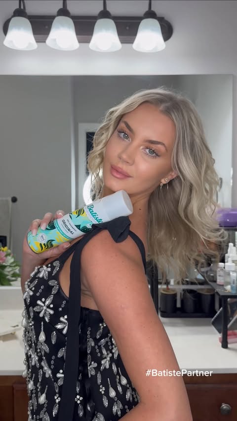 Instagram post by @yureyvna for Batiste US. Caption reads: From sleek all day to dinner-ready volume ✨....