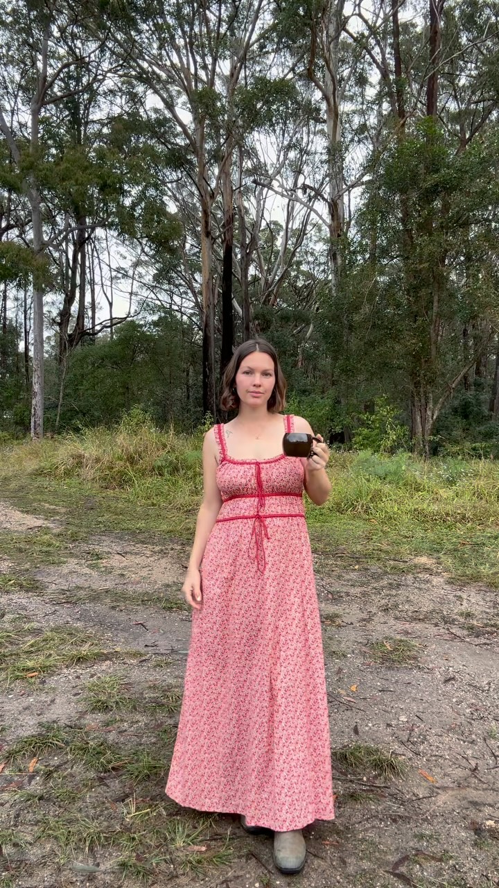 Instagram post by @winona_wyborn for Christy Dawn. Caption reads: [...] me & my halfway bump 🐣 

Wearing....