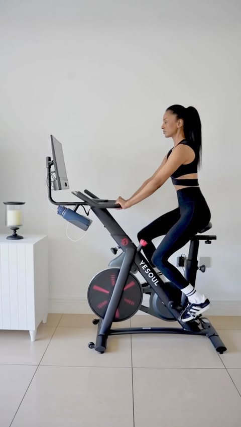 Instagram post by @lovely_amusan for YESOUL FITNESS. Caption reads: [...] ideal at home cardio session with....
