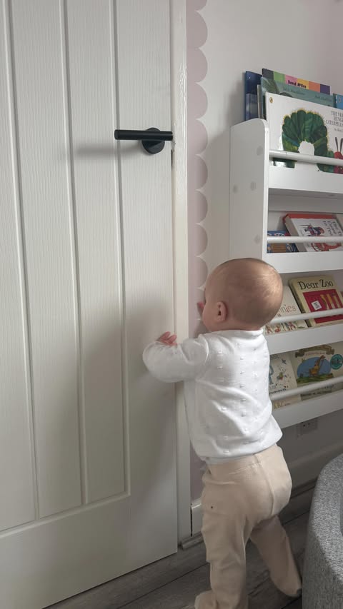 Instagram post by @ourhomewithnyla for Nursery Stickers. Caption reads: I’m officially obsessed with @nurserystickers 🩷....