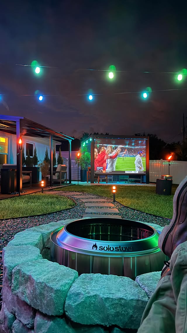 Instagram post by @homewithmike_ for Mirador Outdoor. Caption reads: [...] parties or game night! Loving this....